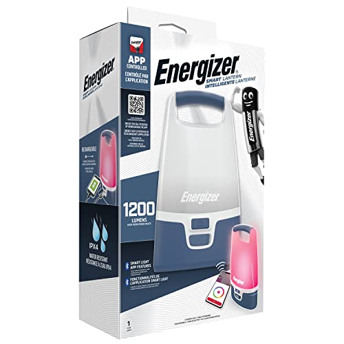 Energizer SMART Campinglampe Wiederaufladbar, 1200 Lumen, IPX4 wasserdicht, 360 Grad Beleuchtung, Camping-Laterne, inkl. Ladekabel