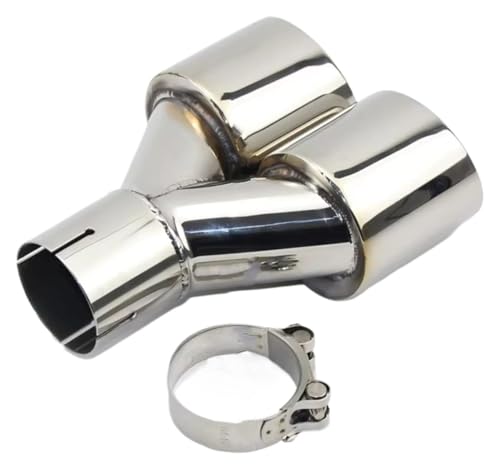 Embouts d'échappement voiture en inox poli double sortie Y design droit haut de gamme