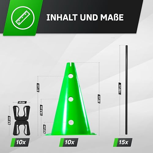 Hürden Toolz Agility-Training Set mit Slalomstangen und Kegeln