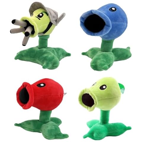 Dyharnsty 4Pcs Plants vs Zombies Plush Toys Peashooter Soft Figure Doll, Plants vs Zombies Toys PVZ Plush Plants 1 2 Set Cover