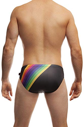 Rainbow Swim Brief (Large, Black) #TOP1