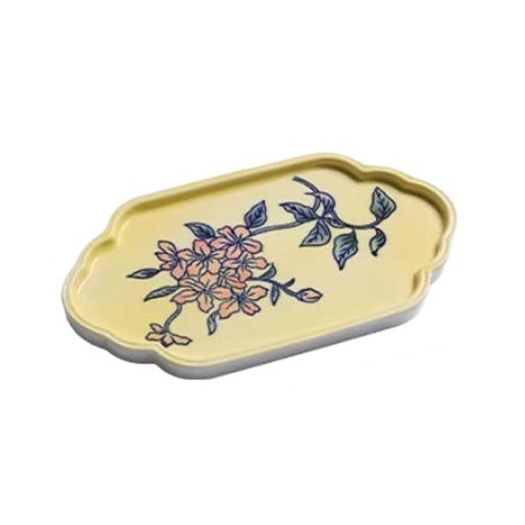 Bandejas Servir Comida Bandeja De Té Cerámica Amarilla For El Hogar, Almacenamiento, Decorativa For Entrada Sala Estar Mesa Cama