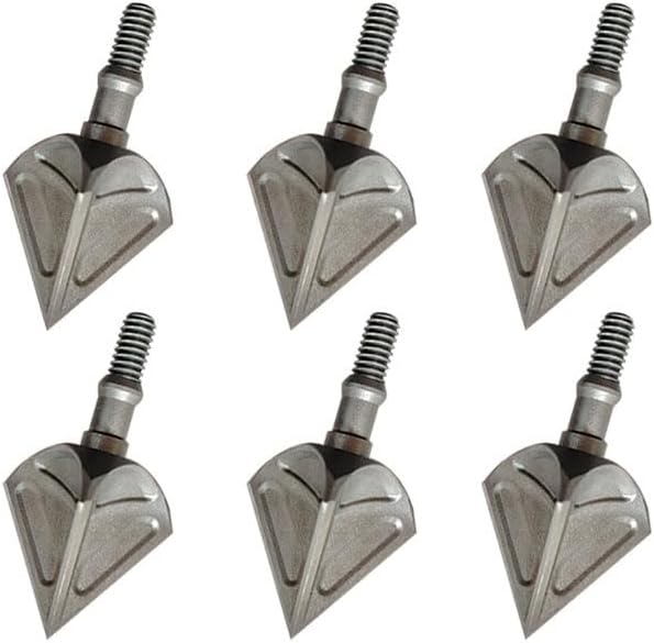 Pack of 6 100 Grain Fixed 3 Blades M8 440c Broadhead Arrowhead Solid for Archery Outdoor Hunting Accessories