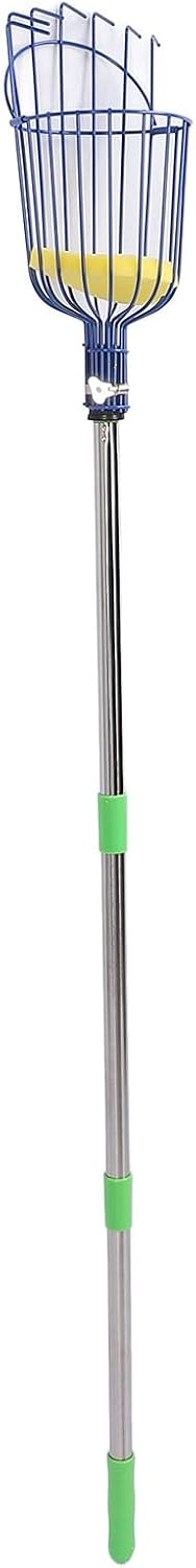 RiToEasysports Fruit Picker, Stainless Steel Adjustable Length Harvesting Tool with Basket 13.8ft Pole for Home Gardeners Farmers Lemon Orange Avocado Picking