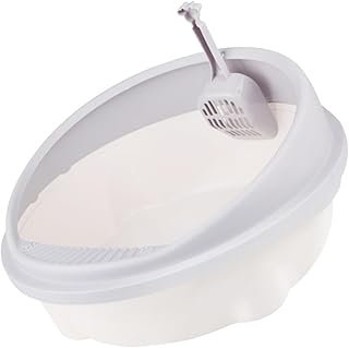 Mipcase Caixa Semi-Fechada Para Animais De Estimação Com Banheiro Para Gatos Lixo Reutilizável Para Comadre Interno Pá Bandeja De Armazenamento Recipiente Doméstico Para Gatinhos