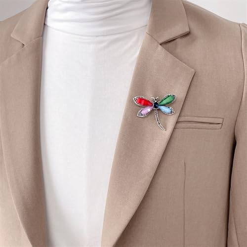 Image of Dragonfly Resin Brooch Lapel Pins for Women Girls Cute Elegant Animals Brooches for Dresses Suit Hat Bag Fashion Trendy Jewelry Ceremony Banquet Decoration