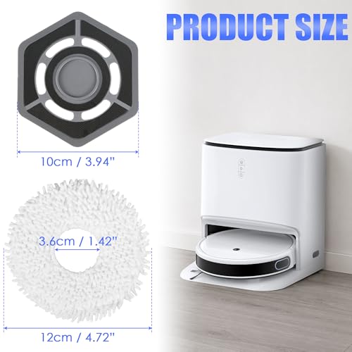 Image of Mop Pad Holder Replacement for Ecovacs Yeedi Mop Station Vacuum Cleaner, Pad Plate Accessories and Water Tank Cleaning Cloth Part (White)