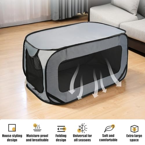 Tragegriffen und 360-Grad-Sichtfenstern für optimale Ventilation. - Detailansicht von Faltbare 94x53x53cm...