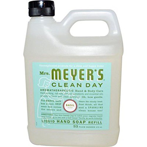 Savon liquide mains recharge basilic Mrs. Meyer's 975ml