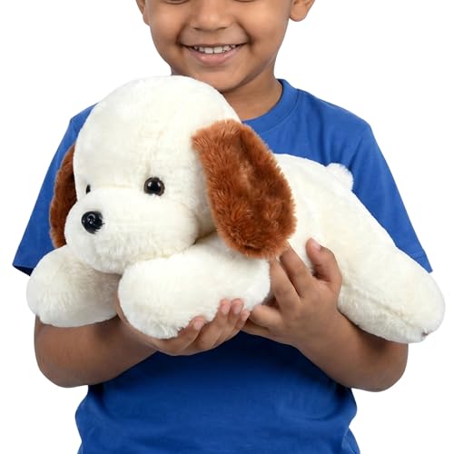 Image of Tickles Adroable Lying Dog Stuffed Soft Plush Animal Toy for Kids Baby Boys & Girls Birthday Gift (Color: White Size: 40 cm)