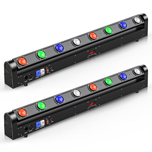Image of Moving Head DJ Light Bar,120W RGBW 4IN1 LED Stage Light DJ Lights Bar with Strobe Beam Effect 180 Tilt Professional DMX & Sound Activated for Wedding Club Church Disco Live House Uplighting-2PC
