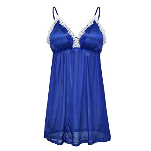 Preisvergleich Produktbild ABsoar Neue Nachtwäsche V Ausschnitt Spitze Dessous Frauen Seidensatin Durchsichtig Nachthemd Sexy Pyjamas Unterwäsche Lingerine Mit Tanga