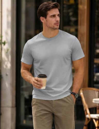 Image of MAGCOMSEN Mens T-Shirts Short Sleeve UPF 50+ Lightweight Moisture Wicking Basic Crewneck Casual Summer Cooling T Shirt