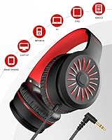 ELECDER i45 Kids Headphones Wired, On-Ear Headphones for School Teens, Red — image 5