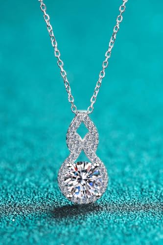 Image of 1.2 ct GRA Certified Moissanite Pendants for Women and Girls, 925 Sterling Silver with Free Chain D VVS1