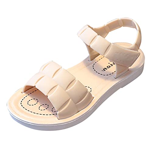 Toddler Girls Sandals Soft Flat Shoes Fashion Comfortable Open Toe Lightweight Princess (White, 10.5 Little Child)