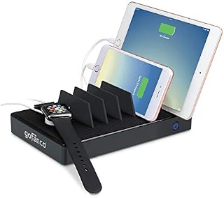 Charging Station, gofanco 7 Port USB Charging Station USB Charger Stand Organizer for phones, tablets and wearable devices, up to 2.4A 65W Gray USB Power Hub