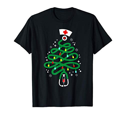Stethoscope Christmas Tree | Funny Nurse Christmas Pajamas Camiseta