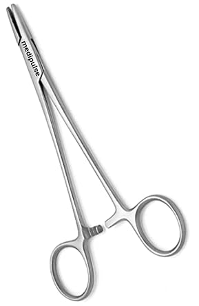 Medipulse Needle Holder Surgical Instrument Stainless Steel 4" 5" 6" 7" 8" 10" 12" (Pack of 1 pc) (4")