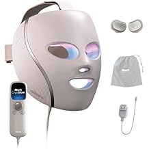 Shark CryoGlow LED Face Mask with Under-Eye Cooling, Anti-Ageing &amp; Blemish Repair, Red &amp; Blue LED, Infrared Light Therapy, USB-C, Remote Control, Storage Bag, Adjustable Straps, Rose Glow, FW312PK