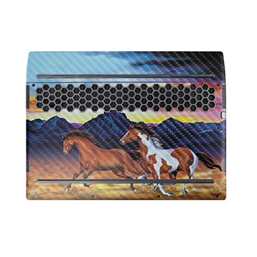 Image of MightySkins Carbon Fiber Skin Compatible with Alienware M17 R5 (2022) Full Wrap Kit - Wild Horses | Protective, Durable Textured Carbon Fiber Finish | Easy to Apply & Change Styles | Made in The USA