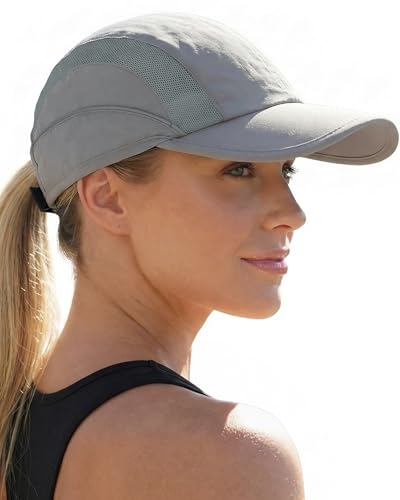 OLIKER Mens Womens Baseball Caps Hat Breathable Sun Protection Running Golf Hats for Men Women for Outdoor Activities Light Grey