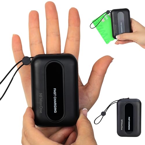 Mini Bateria Externa - Carga Rapida de 10.000mAh con Cables Integrados - Mini Cargador Portátil con Cable iPhone, Android USB C | Mini Power Bank, Bateria Portatil para iPhone, Samsung NF8