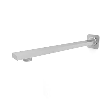 PESCA Stainless Steel Rectangle Shower Arm for Overhead Showers (18 Inches, Chrome) (Rectangle Shower Arm 18 Inch)