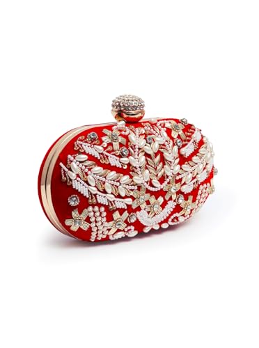 Image of THE TAN CLAN Elizah Zarozi Hand Embroidered Clutches for women Purses Luxury Evening Handbags for ladies
