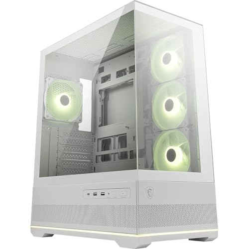 MSI mag PANO 110R PZ Blanco - Carcasa para PC para Juegos de Torre Media - Soporta hasta 400 mm de...