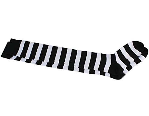 ® Women Girl Stretch Over Knee Striped Cotton Thigh High Socks2
