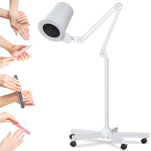 RayGenius Nail Duster Collector,4500k Nail Vacuum Cleaner Extractor de Polvo de Gran Alcance con Led Light-Mobile Base Stand, para aspirar el Polvo de uñas en el hogar Salon Use。,Stand