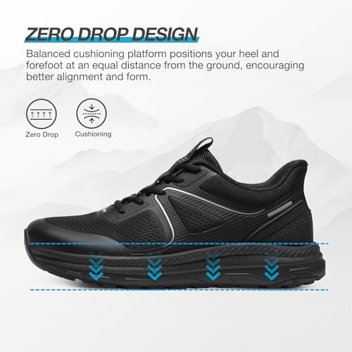 ZURIN Men's Zero Drop Running Shoes Wide Toe Box, Cushioned Supportive Mens Slip On Walking Sneakers Wide Width, Comfortable Athletic Jogging Workout Gym Tennis Shoes2