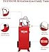 TUFFIOM 30 Gallon Portable Gas Caddy with Wheels,Fuel Storage Tank, Gasoline Diesel Can with Fuel Transfer Rotary Hand Siphon Pump for Automobile ATV Car Mower Tractor Boat Motorcycle,Red