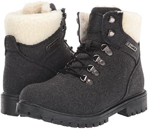 Lugz Women's Grotto Fleece Fashion Boot, Black/Cream, 5.5 | Image 6