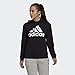 adidas Women's Standard Loungewear Essentials Logo Fleece Hoodie, Black/White, Large