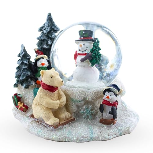 Snowman, Polar Bear and Penguins Mini Water Snow Globe
