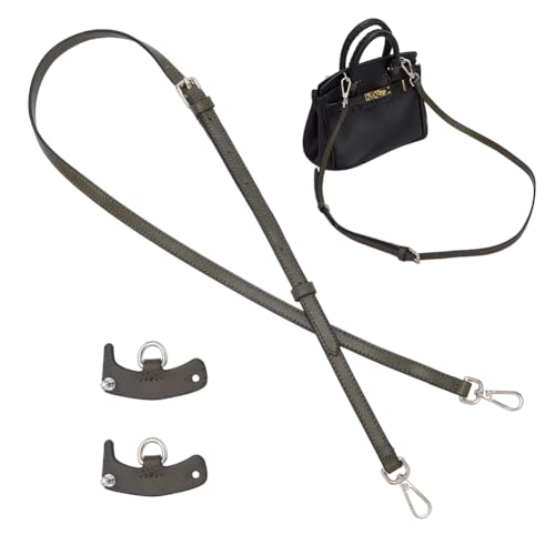 WADORN Cowhide Leather Purse Strap with Connectors Buckle,127cm Leather Shoulder Bag Strap Replacement Handbag Conversion Kit, Black 1