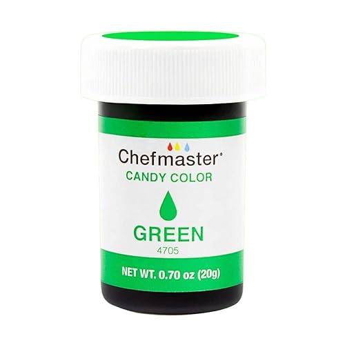 Chefmaster Color caramelo verde Tonos de tono verdadero a base de aceite Tinte de grado profesional Chocolate, fresas, paletas de pastel
