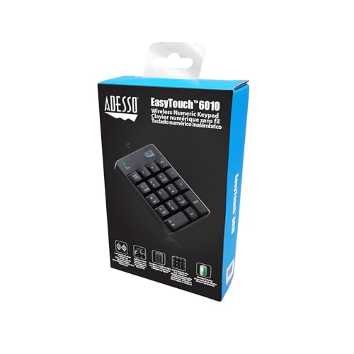 Image of Adesso WKB-6010UB - Wireless Spill Resistant 18-Key Numeric Keypad Number Pad, Black