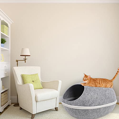 Cama Caminha Casinha Toca Casa Redonda Almofada Para Gatos (Cinza)