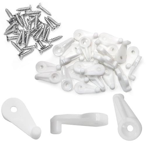 Image of 25pcs Mirror Hanging Clips, Glass Retainer Clips, Plastic Mirror Mounting Clips Hanging Hardware for Fixing Window Glass Cabinet Door (White)