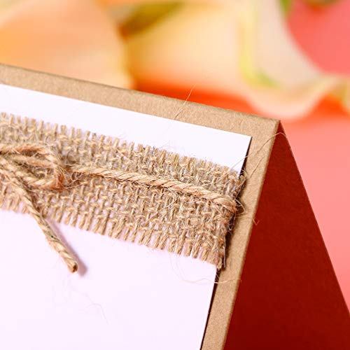 Cartão de nome retrô Amosfun Rústico para assento de casamento, cartão vintage, cartão de mesa, cart