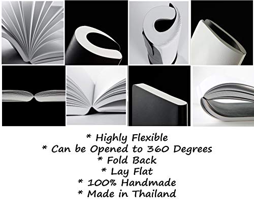 Image of Zequenz A5 Size Red Notebook Journal Squared Acid Free Paper 400 Pages 70GSM 360 Degree Flexibility 100% Handmade PU and White paper Classic Signature Series Bookmark Included