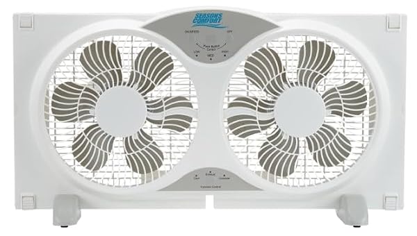 Seasons Comfort 9" Twin Window Fan, 3-Speed, Quiet Design, Portable, Remote Control, ETL Listed, Adjustable Extensions - Ideal for Home, Kitchen, Bedroom & Office by Seasons Comfort - Image 7