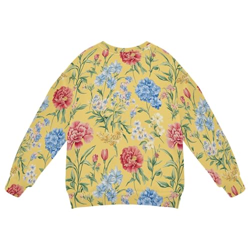 JUNZAN Florals Carnation Delphinium Yellow Little Boys Pullover Hoodie Long Sleeve Hoodies for Girls Sports 4T2