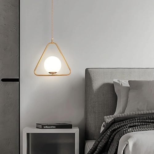 Lámpara colgante de mesita de noche moderna y minimalista con bola de cristal para sala de estar 5