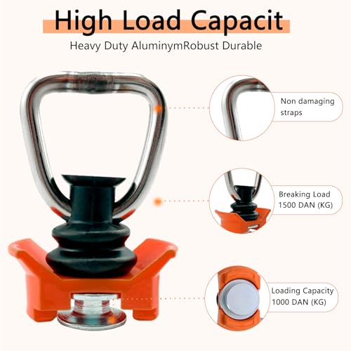 4 Stück Airlineschiene Fitting, Single Endbeschlag, Airline Fitting mit Ring, Endfitting Zurrschienen Fitting Airlineschiene, für Hängeschrank, Gepäckbefestigung im Wohnmobil,Orange