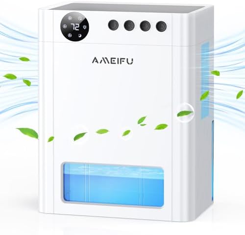 Dehumidifier for Home, 135 OZ Water Tank (1100 sq.ft), Quiet Dehumidifier for Bathroom Bedroom RV Closet with Timer Setting, Auto Shut Off, 7 Colors LED Light, Sleep Mode, White (white)