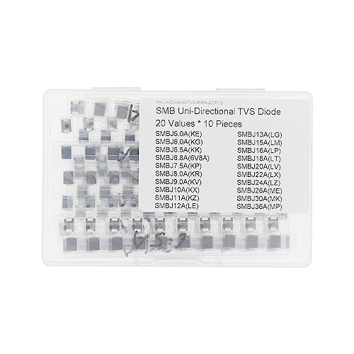 20 Values * 10 Pieces SMB 600W TVS Uni-Directional Surface Mount ESD Protection Diodes Kit